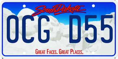 SD license plate 0CGD55