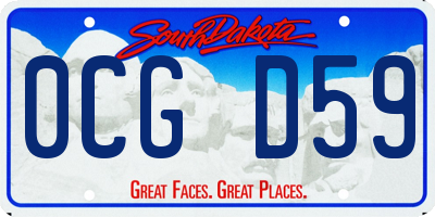 SD license plate 0CGD59