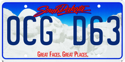 SD license plate 0CGD63