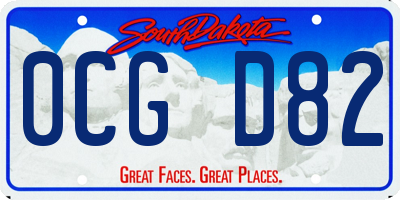 SD license plate 0CGD82