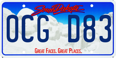 SD license plate 0CGD83
