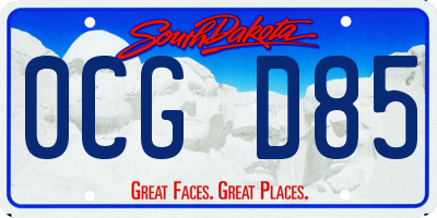 SD license plate 0CGD85