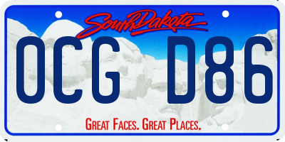 SD license plate 0CGD86
