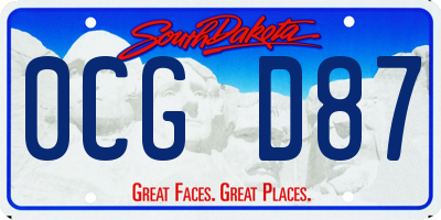 SD license plate 0CGD87