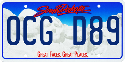 SD license plate 0CGD89