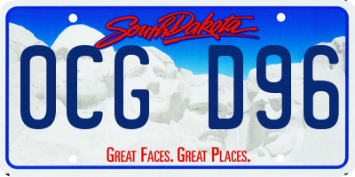 SD license plate 0CGD96