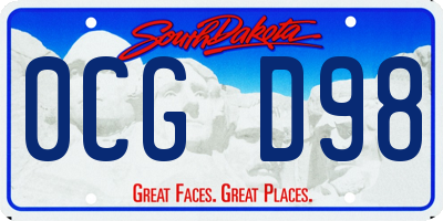 SD license plate 0CGD98