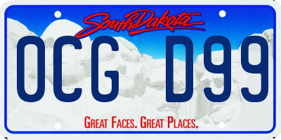 SD license plate 0CGD99