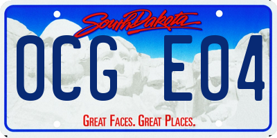 SD license plate 0CGE04