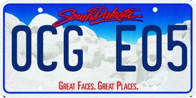 SD license plate 0CGE05