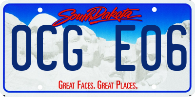 SD license plate 0CGE06