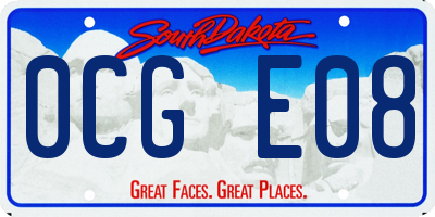 SD license plate 0CGE08