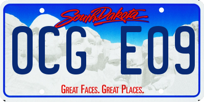 SD license plate 0CGE09