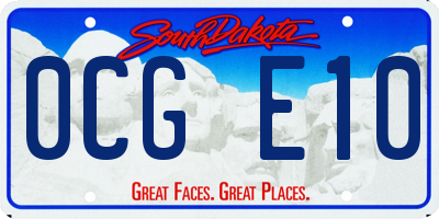 SD license plate 0CGE10
