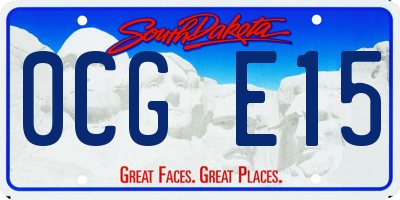 SD license plate 0CGE15