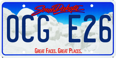 SD license plate 0CGE26