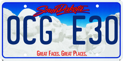 SD license plate 0CGE30