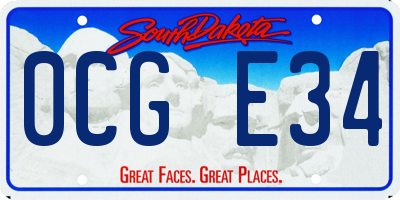 SD license plate 0CGE34
