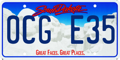 SD license plate 0CGE35