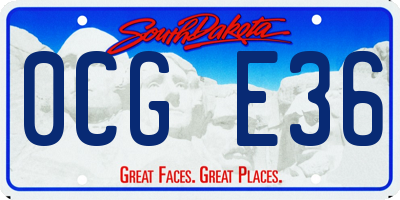 SD license plate 0CGE36