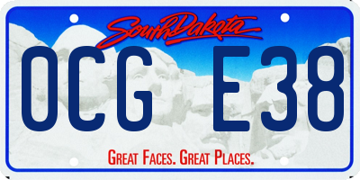 SD license plate 0CGE38