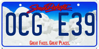 SD license plate 0CGE39