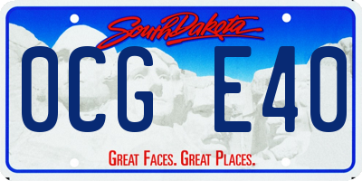 SD license plate 0CGE40