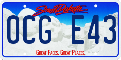 SD license plate 0CGE43