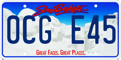SD license plate 0CGE45