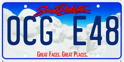 SD license plate 0CGE48