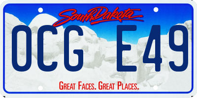 SD license plate 0CGE49