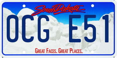 SD license plate 0CGE51