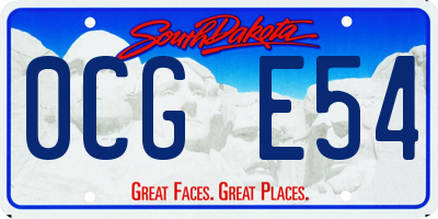 SD license plate 0CGE54