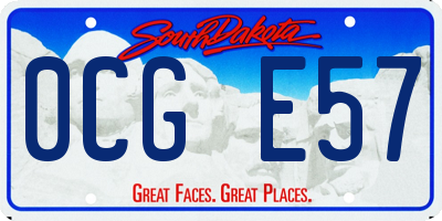 SD license plate 0CGE57