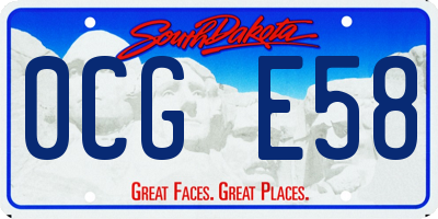 SD license plate 0CGE58