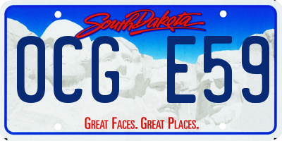 SD license plate 0CGE59