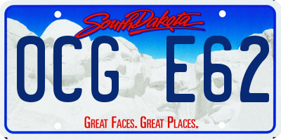 SD license plate 0CGE62