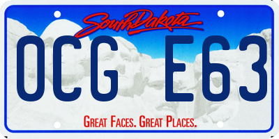 SD license plate 0CGE63
