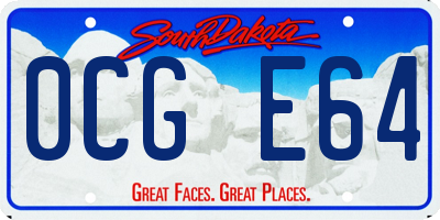 SD license plate 0CGE64