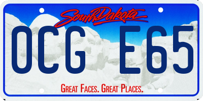 SD license plate 0CGE65