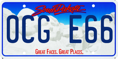 SD license plate 0CGE66