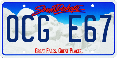 SD license plate 0CGE67