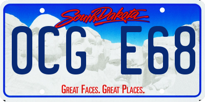 SD license plate 0CGE68