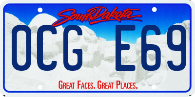 SD license plate 0CGE69