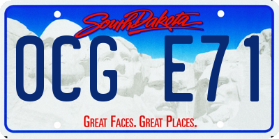 SD license plate 0CGE71