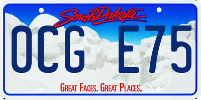 SD license plate 0CGE75