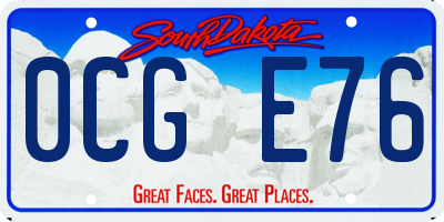 SD license plate 0CGE76