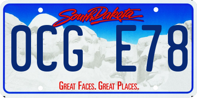 SD license plate 0CGE78