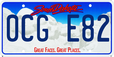 SD license plate 0CGE82