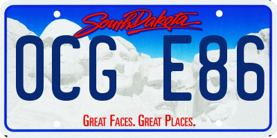 SD license plate 0CGE86